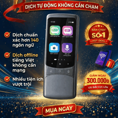 Máy phiên dịch VTalk Go 2026 – Tích hợp AI thông minh không cần chạm, không cần nút
