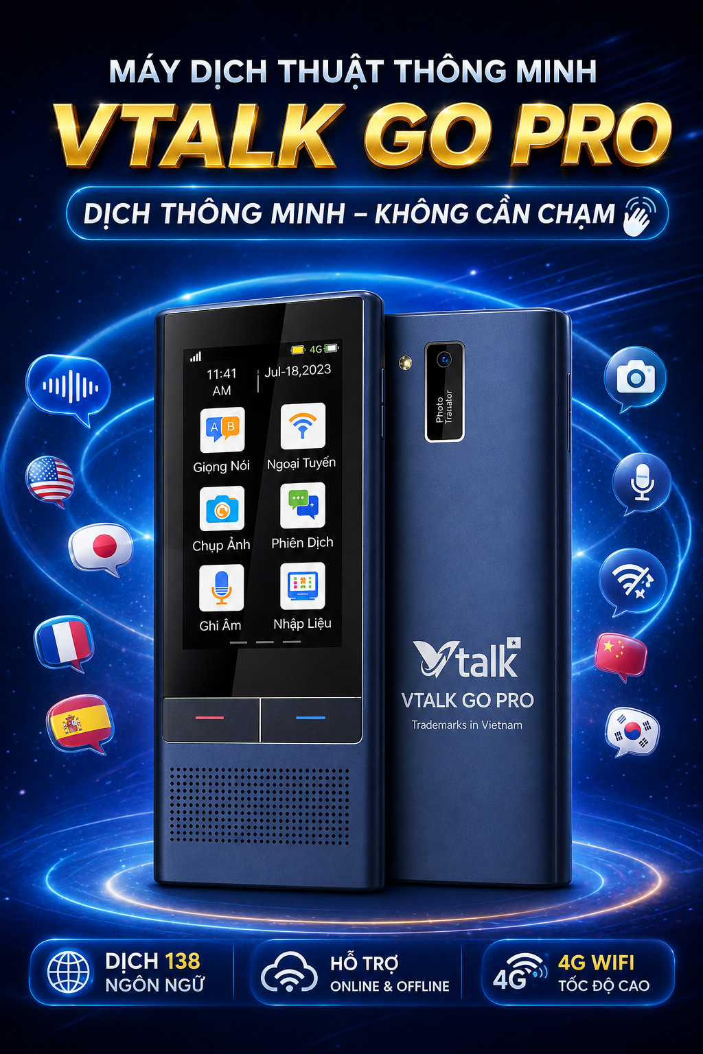 Máy Phiên Dịch VTalk Go Pro 2026 - Máy Phiên Dịch Mang Thương Hiệu Việt Nam Được Tích Hợp Esim Dùng Toàn Cầu Máy Phiên Dịch VTalk Go Pro 2026 - Máy Phiên Dịch Mang Thương Hiệu Việt Nam Được Tích Hợp Esim Dùng Toàn Cầu
