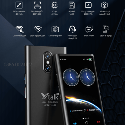 Vtalk Pro S - Máy Phiên Dịch Thiết Kế Mới Dịch Tự Động 2025