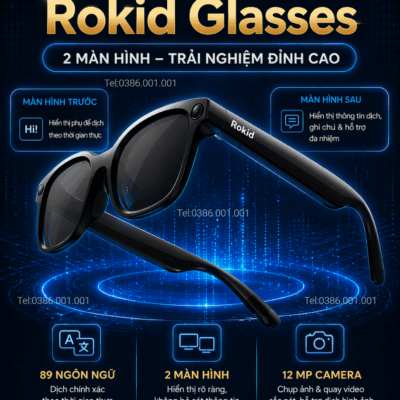 Kính phiên dịch Rokid Glasses 2026 - Thế hệ mới Micro-LED bản Global cao cấp