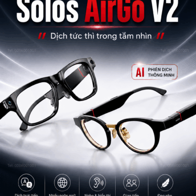 Kính Phiên Dịch Solos AirGo V2 2026  - Thế Hệ Mới Tích Hợp ChatGPT Nhận Diện Ngôn Ngữ Qua Camera